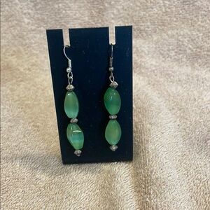 Elegant Green Beaded Earrings